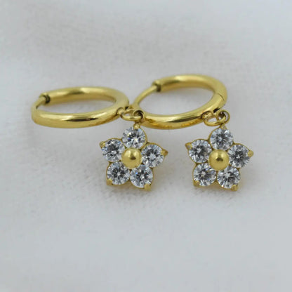 Daisy Spark Drop Hoops