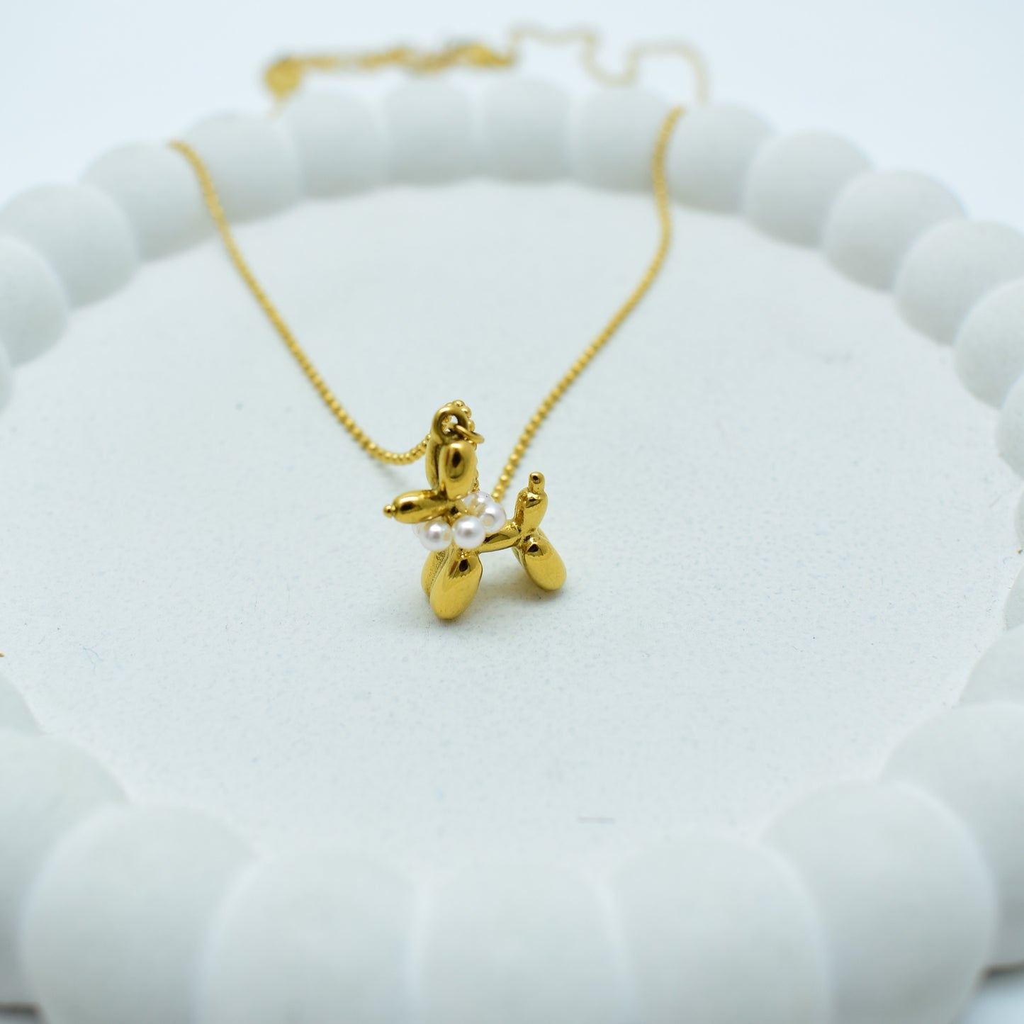 Golden Dog Charm Necklace