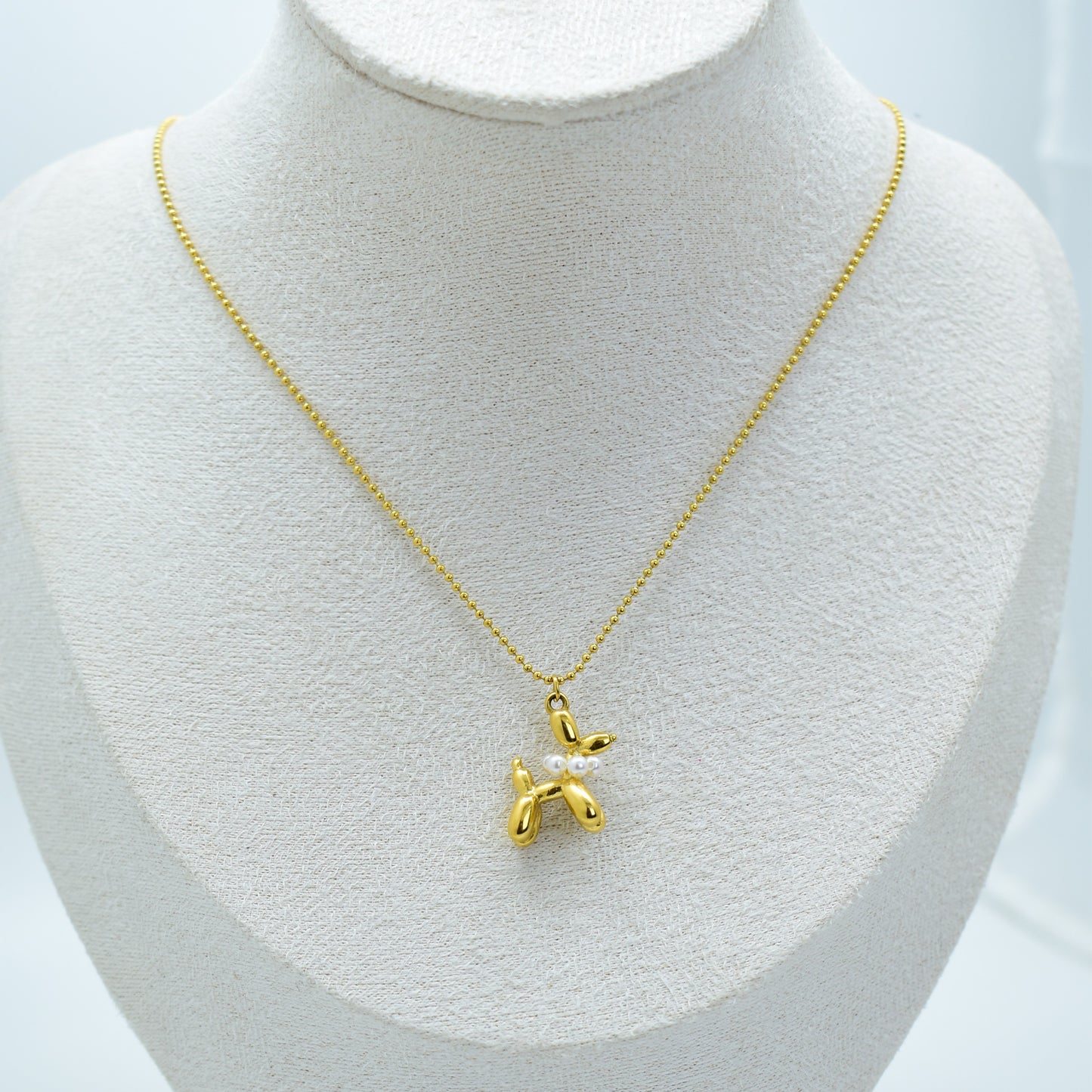 Golden Dog Charm Necklace