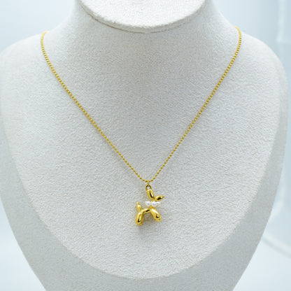 Golden Dog Charm Necklace