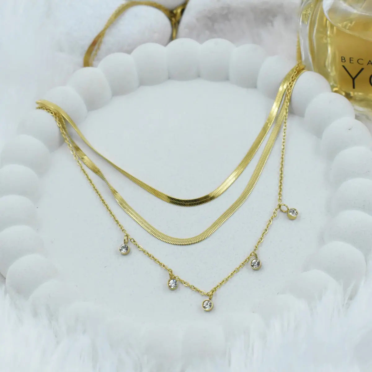 Triple Layer Crystal Necklace