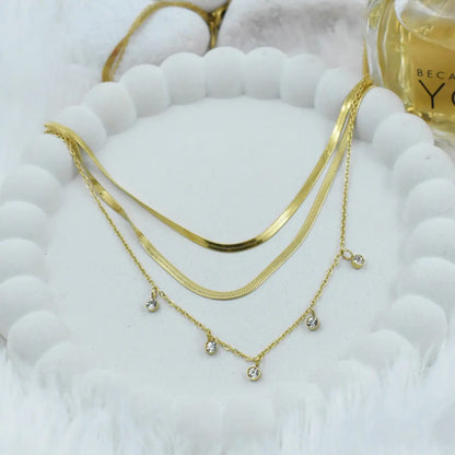 Triple Layer Crystal Necklace