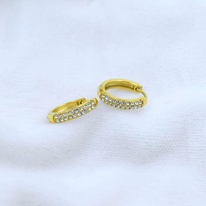 Radiant Pave Huggie Hoops