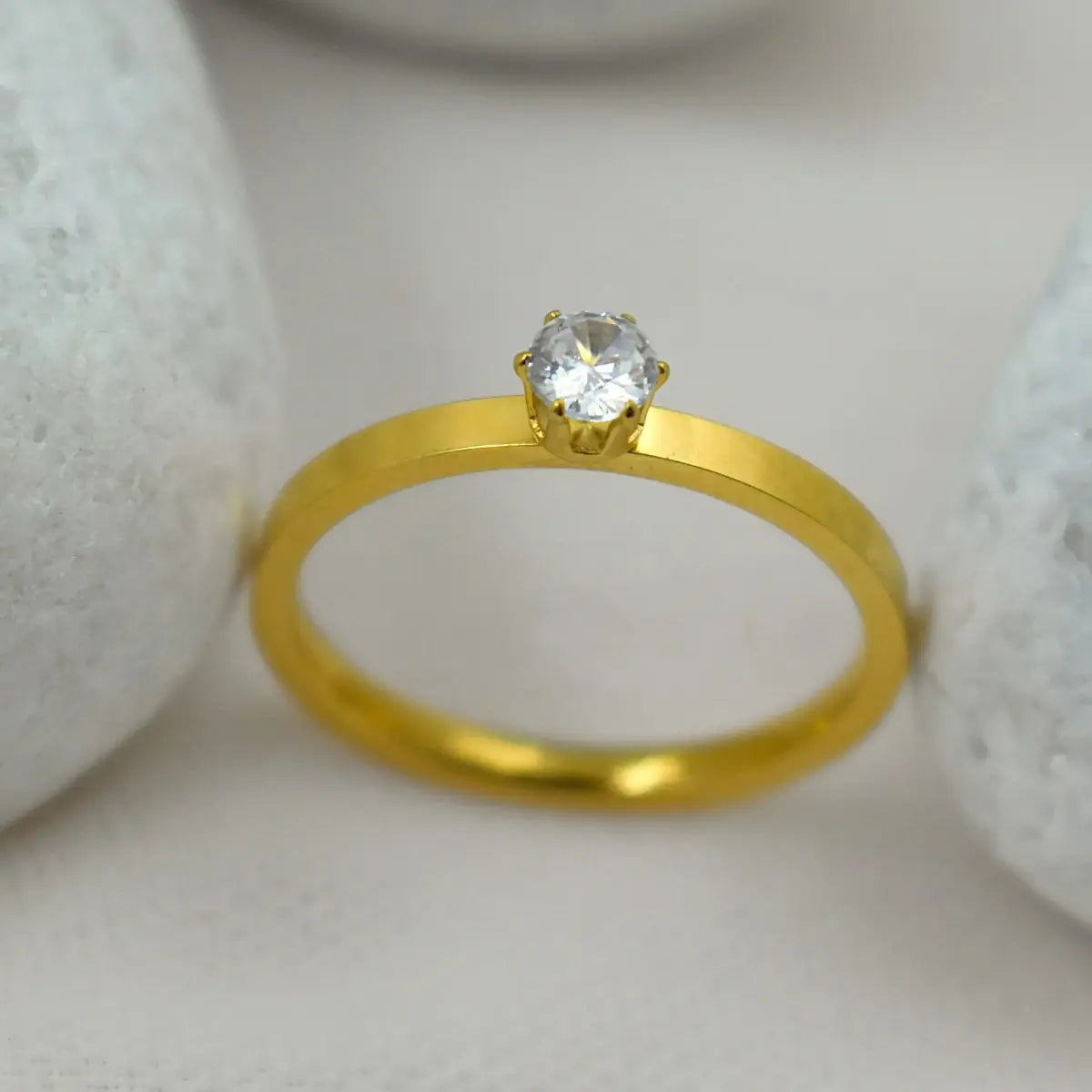 Heart & Solitaire Ring Set