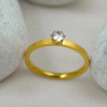 Heart & Solitaire Ring Set