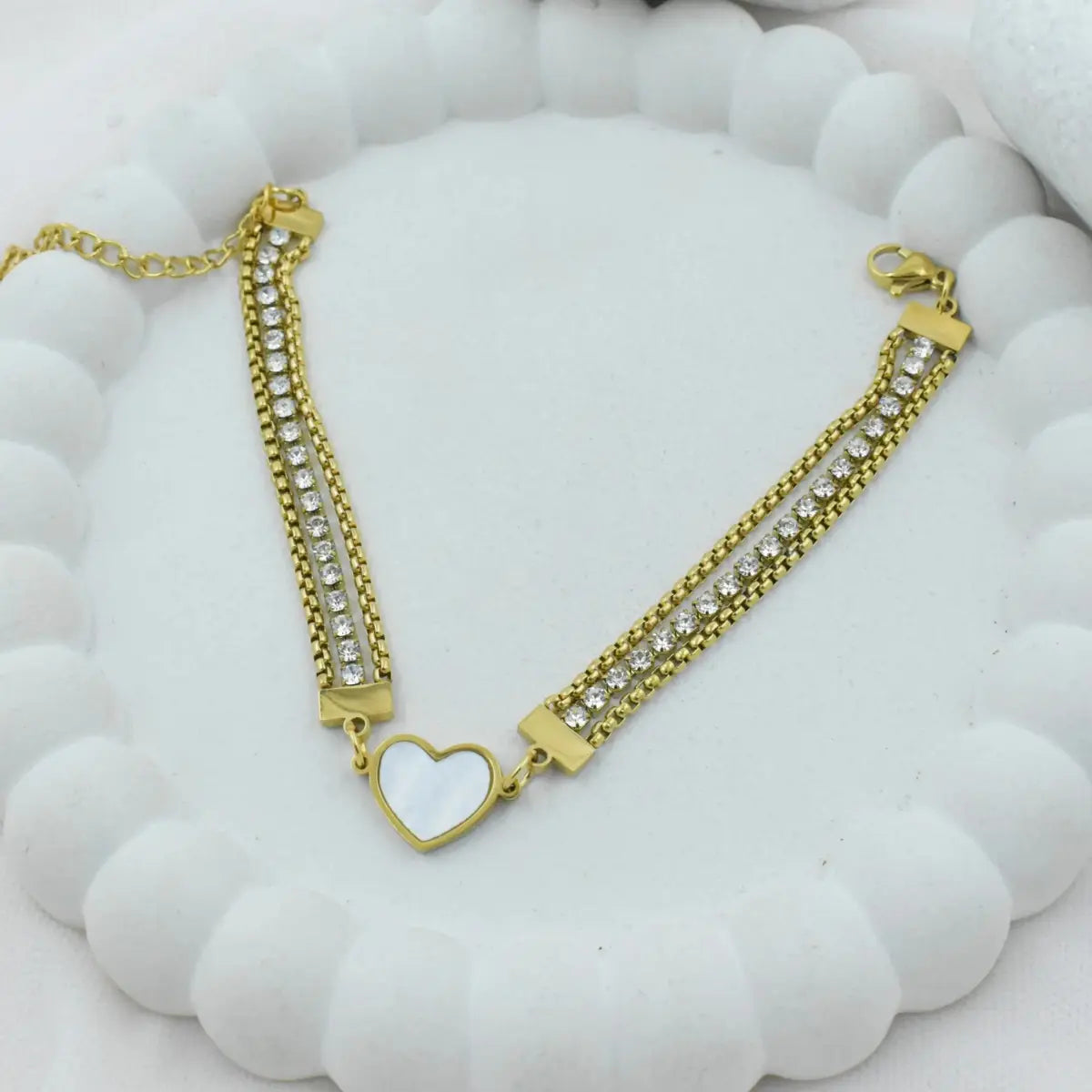 Triple Layer Heart Bracelet