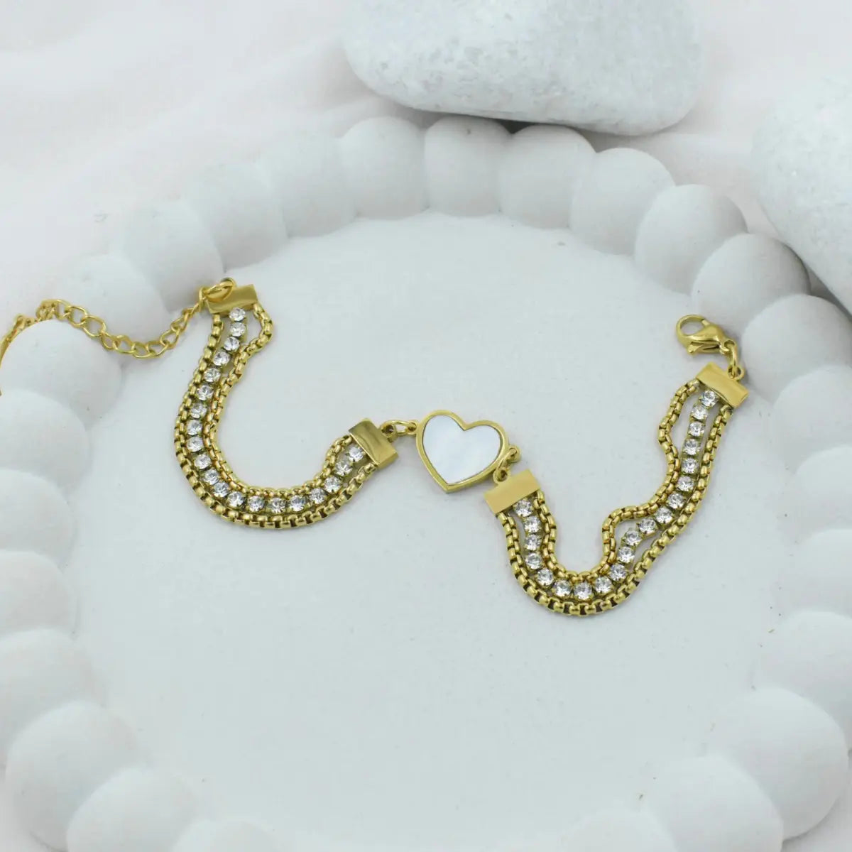 Triple Layer Heart Bracelet