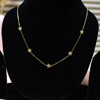 Starlit Petal Station Necklace