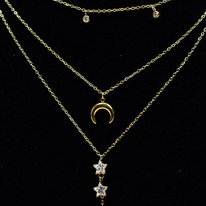 Celestial Layered Lariat Necklace