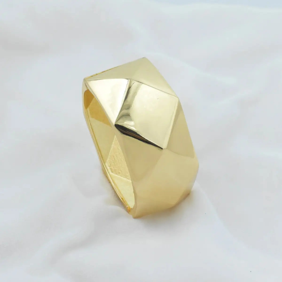 Gold Geometric Prism Bangle