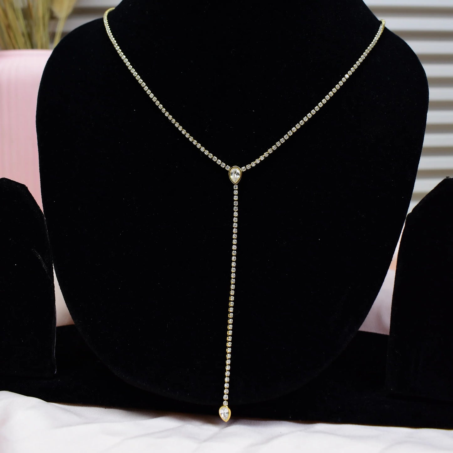 Celeste Drop Lariat Necklace