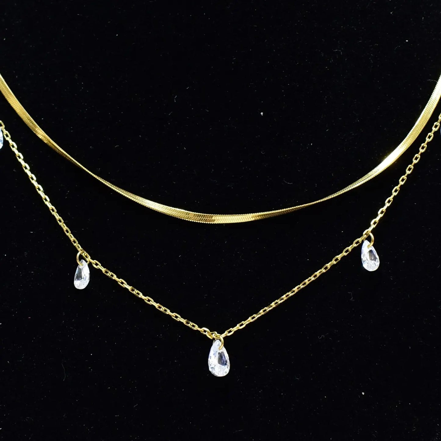 Crystal Drizzle Layered Necklace