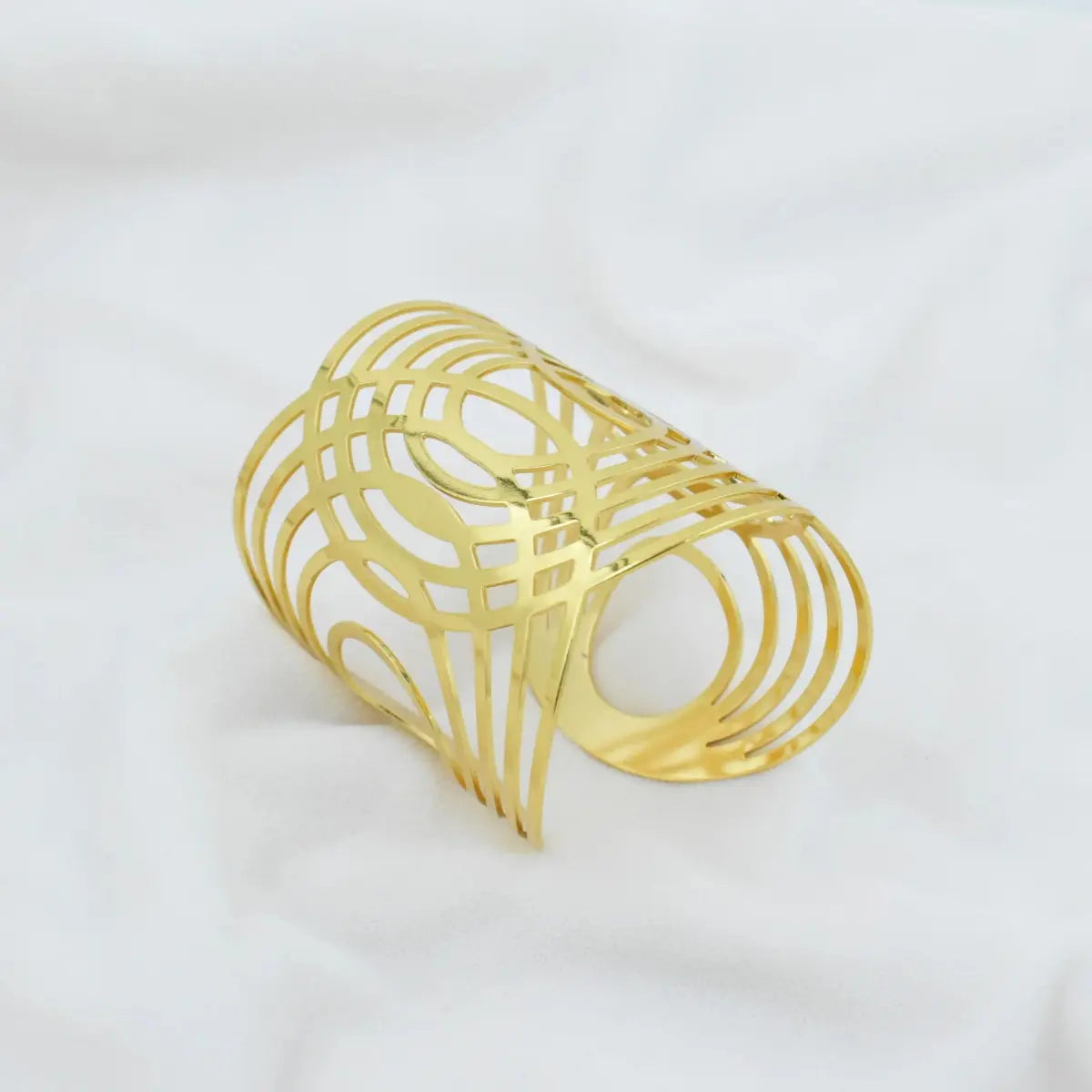 Gold Geometric Lattice Cuff