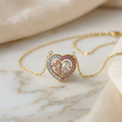 Blush Twin Heart Necklace