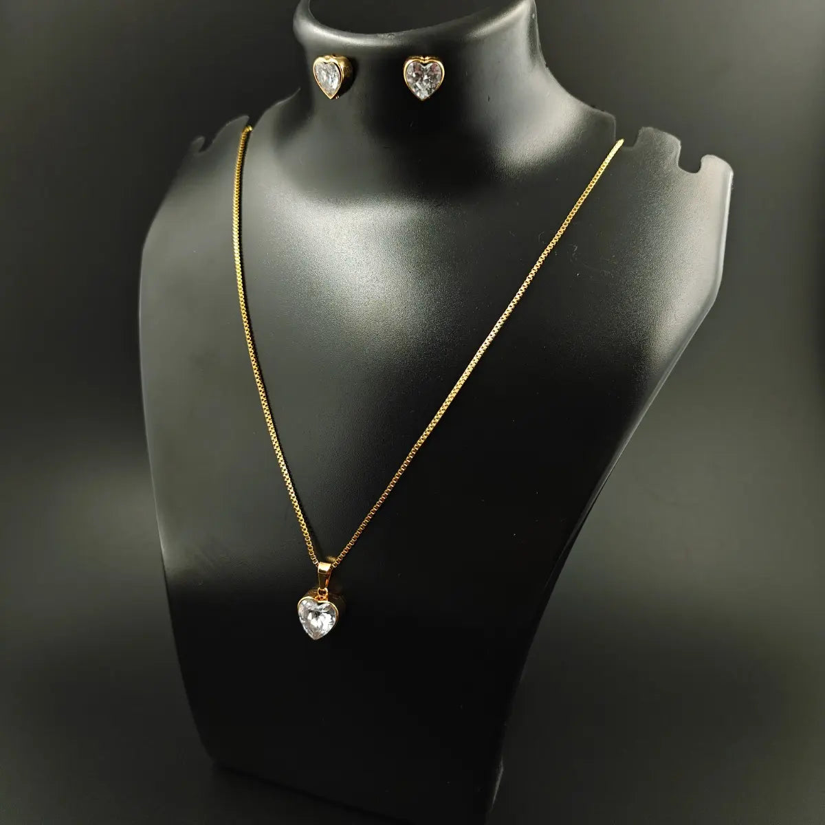 Faceted Heart Pendant Set