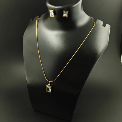 Faceted Cube Pendant Set