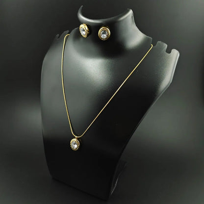 Faceted Oval Pendant Set