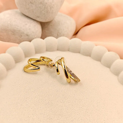 Criss-Cross Pave Earrings