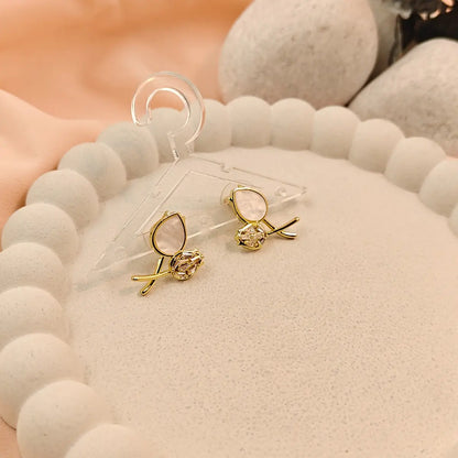 Pearl Tulip Stud Earrings