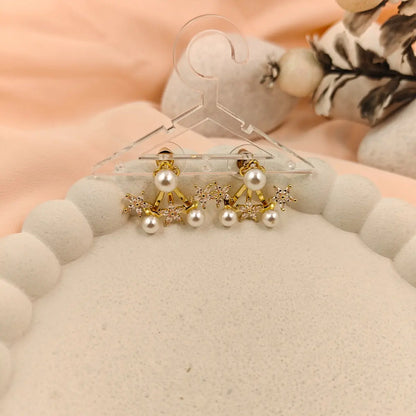Floral Pearl Drop Earrings