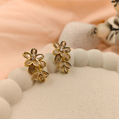 Crystal Floral Stud Earrings