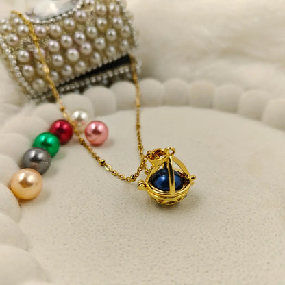 Interchangeable Teardrop Cage Pearl Necklace