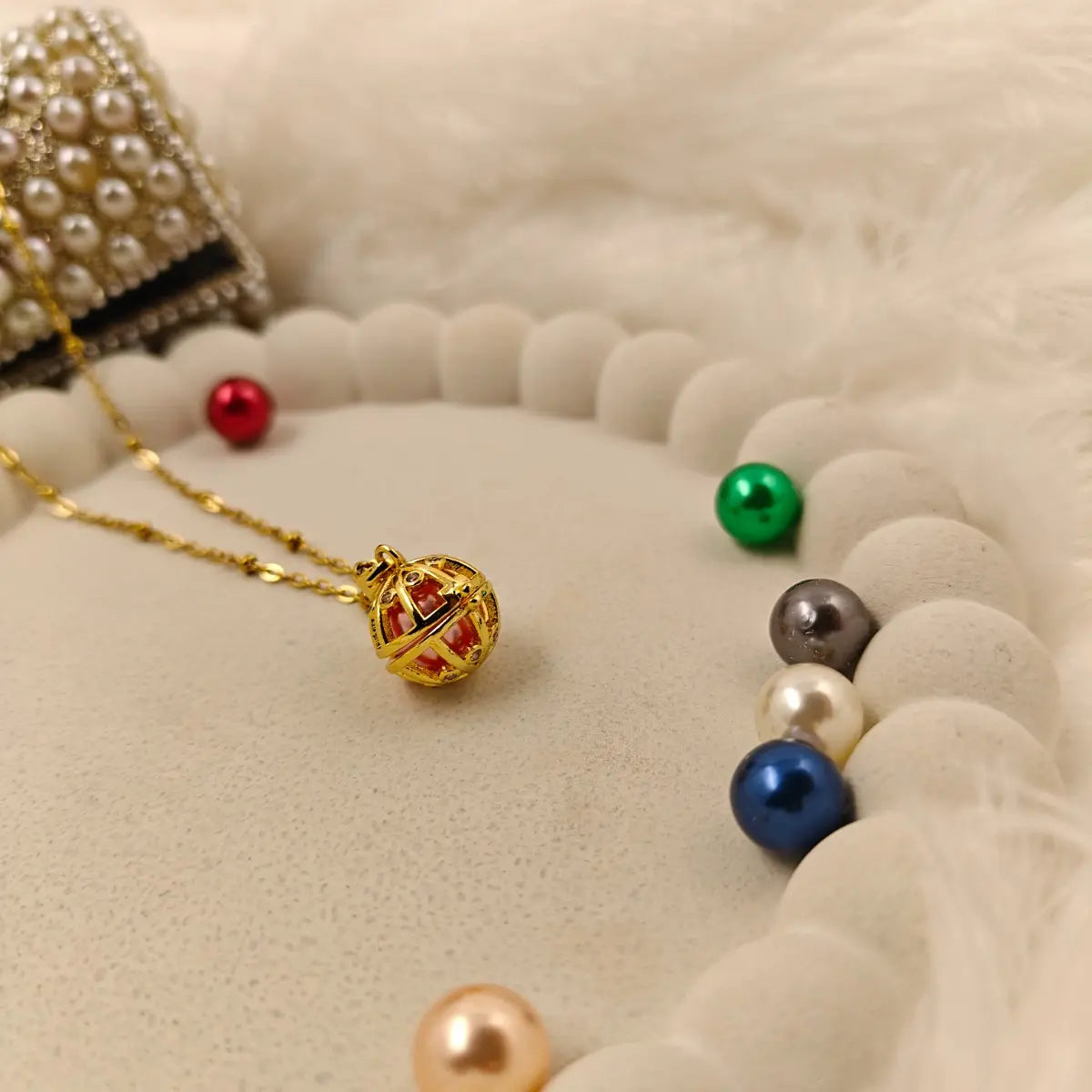 Interchangeable Celestial Cage Pearl Necklace