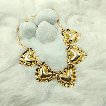 Puffy Heart Statement Necklace