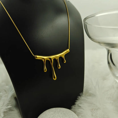 Liquid Drop Bar Necklace