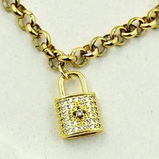 Gold Padlock Bracelet