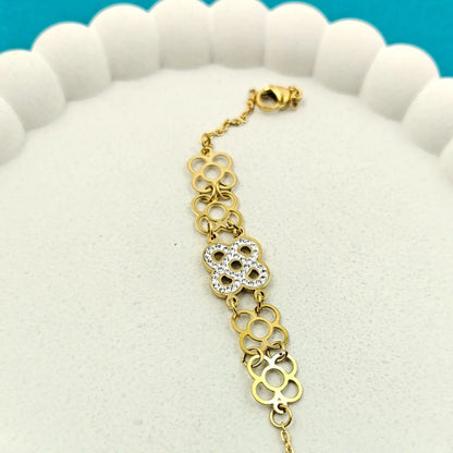 Gilded Infinity Flower Bracelet