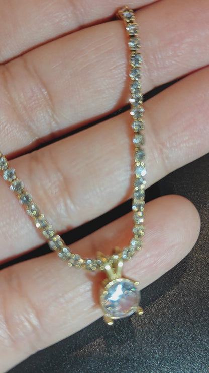 Crystal Line Solitaire Necklace