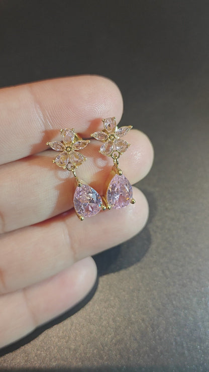 Blush Bloom Drop Earrings