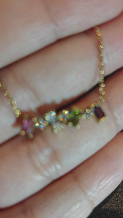 Multicolor Prism Charm Necklace