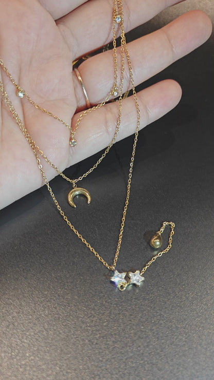 Celestial Layered Lariat Necklace