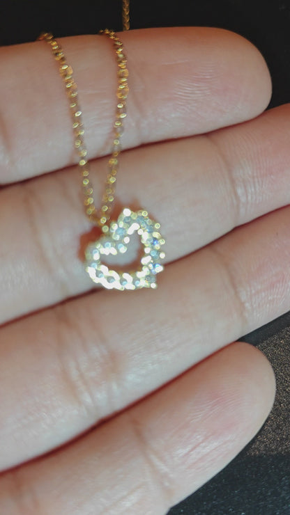Pearl Spark Heart Necklace