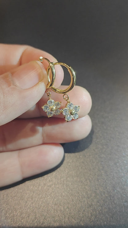 Daisy Spark Drop Hoops