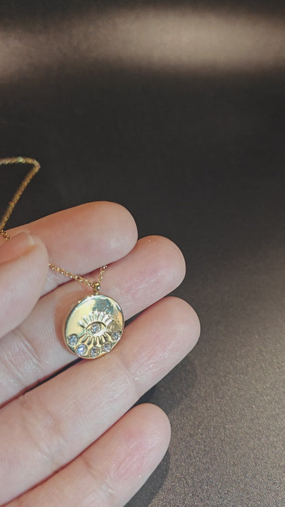 Golden Aura Eye Necklace