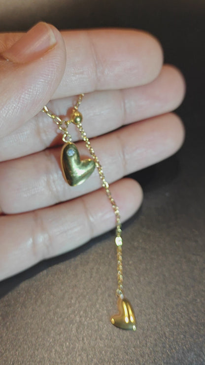 Golden Heart Duo Necklace