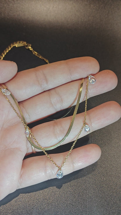 Crystal Drizzle Layered Necklace
