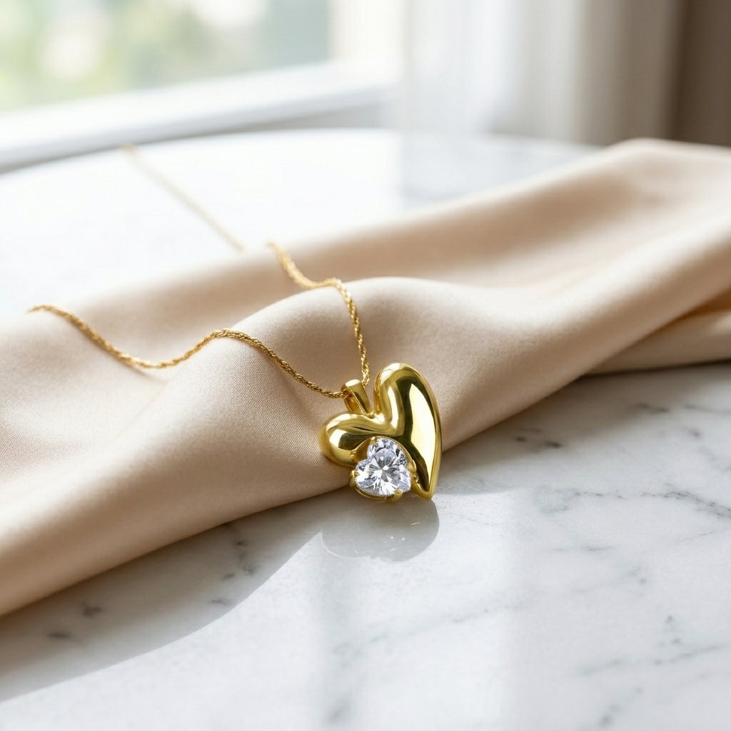 Crystal Heart Glow Necklace