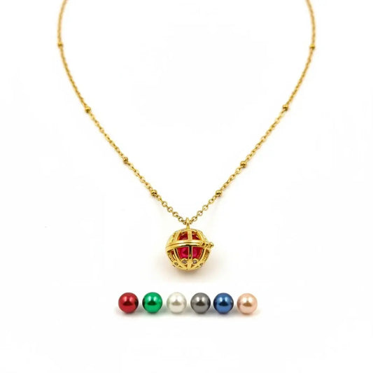 Interchangeable Celestial Cage Pearl Necklace