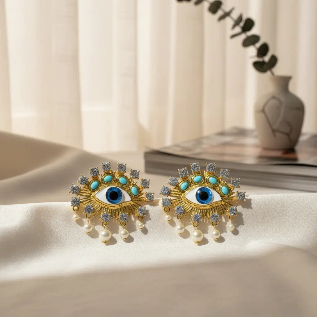 Celestial Evil Eye Statement Earrings