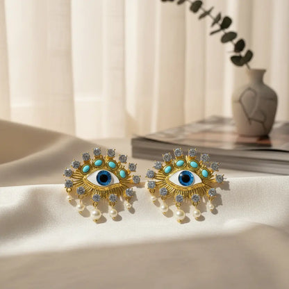 Celestial Evil Eye Statement Earrings
