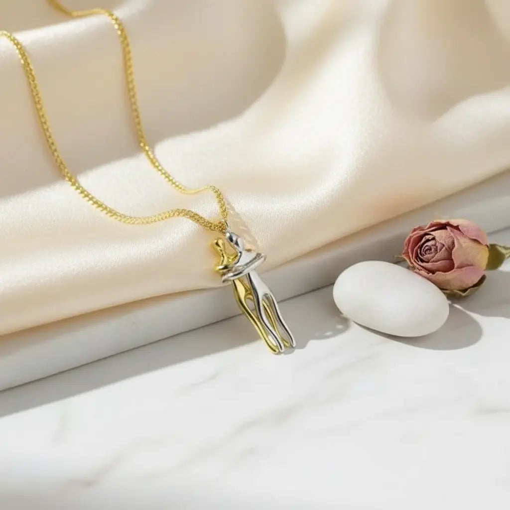 Embracing Lovers Pendant Necklace