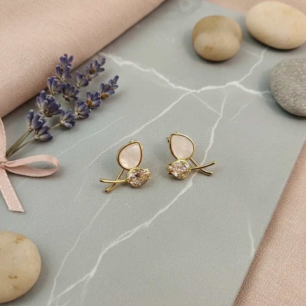 Pearl Tulip Stud Earrings