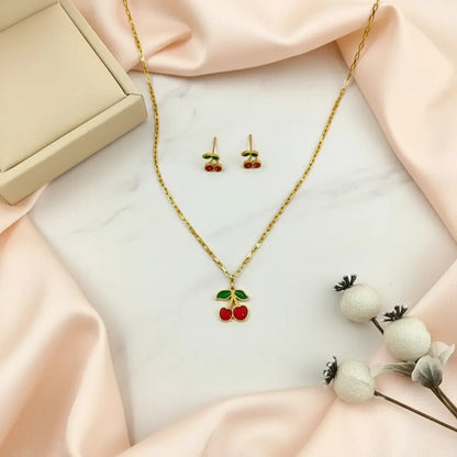 Cherry Charm Pendant Set