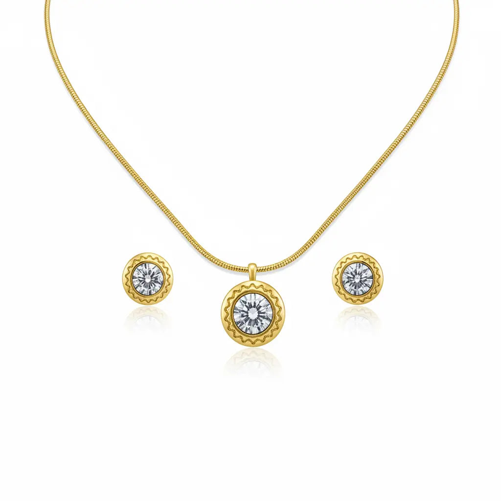Faceted Oval Pendant Set