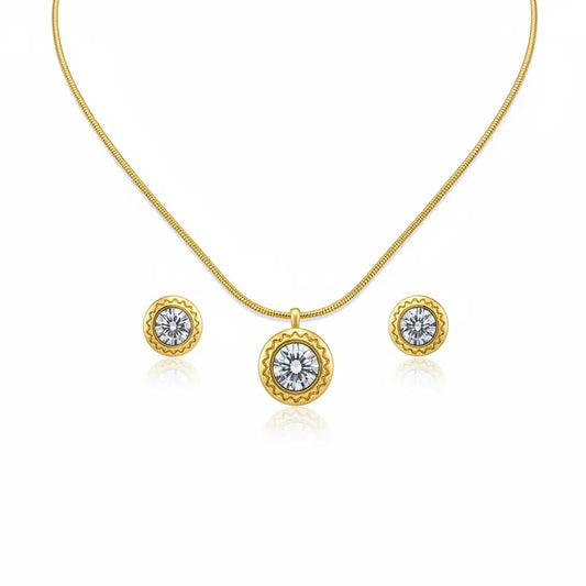 Faceted Oval Pendant Set