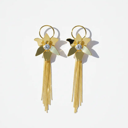 Golden Flutter Tassel Earrings